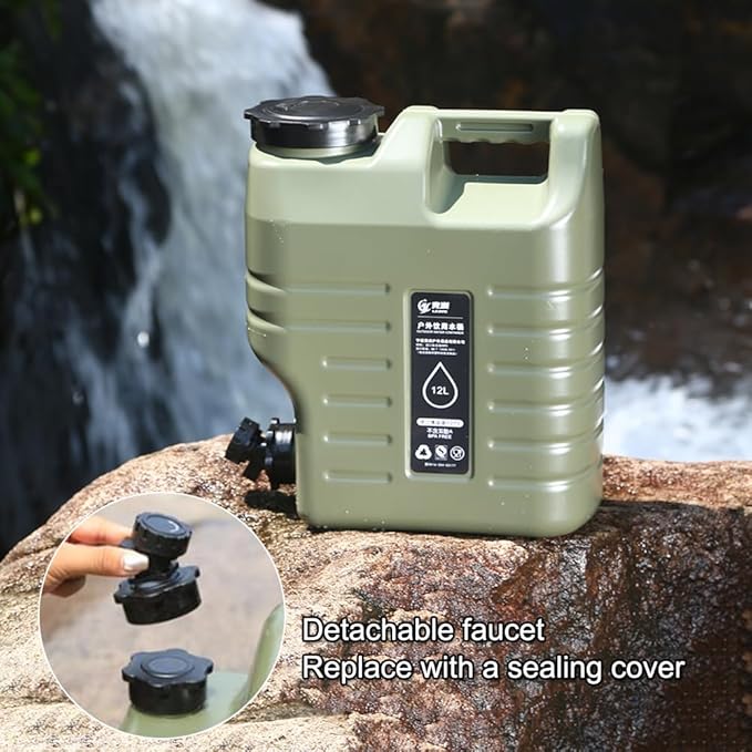 Camping Water Container, Water Storage Water Tank Water Jug with Faucet, Portable Camping Bucket with Tap Spigot BPA Free Emergency Water Storage Container for Outdoor Camping Picnic Hiking