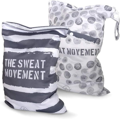 YOGA 2pcs Washable/Reusable Waterproof Wet/Dry Gym Clothes Bags for Swimsuits or Wet Clothes, Sports Bag for Carrying and Washing Assorted Laundry