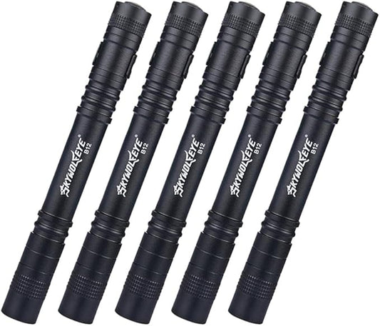 Pen Light, LED Pocket Pen Flashlight, 5 Pcs Small Mini Flashlight with Clip, 3 Modes for Camping, Outdoor, Emergency