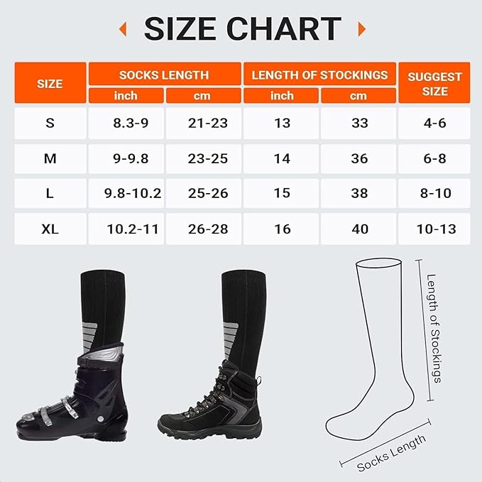 Heated Socks for Women Men Rechargeable Washable, Battery Electric Heated Socks Foot Warmers with APP Control for Skiing Hunting Riding Camping Fishing Hiking Outdoor Work