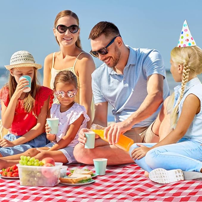 K Y KANGYUN Outdoor Picnic Blanket, Extra Large Beach Blanket, Foldable Lightweight Waterproof Sand Mat, Picnic Blanket 80" x 60" for Beach Camping Hiking Park Patio (Red, 80x60 inch)