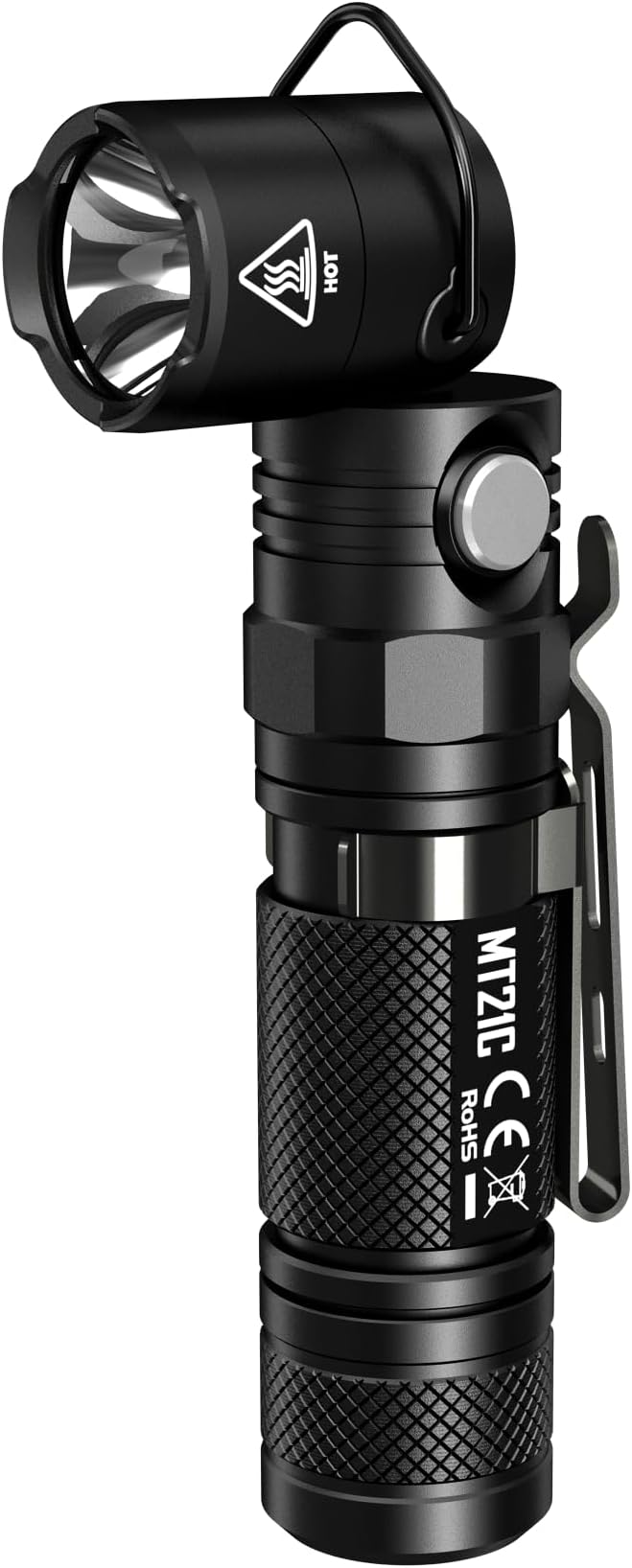 Nitecore MT21C LED Flashlight, 1000 Lumen Right Angle 90 Degree Tiltable Head L-Shape USB Rechargeable with Hard Duty Holster