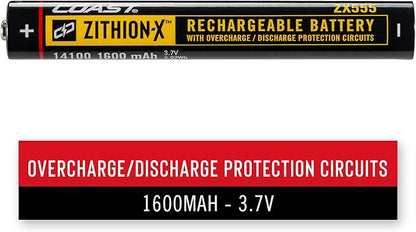 Coast ZX555 ZITHION-X Li-Ion Rechargeable Battery for The G24, G25, G26, G32, and G34 LED Flashlights, Black