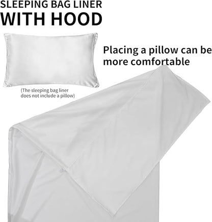 Sleeping Bag Liner for Warm Weather Seasons with Carry Bag - Protable,Lightweight and Skin-Friendly Sleeping Bag for Camping,Hiking and Backpacking.