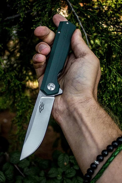 Firebird GANZO FH11 Top Pocket Folding Knife D2 Steel Blade Anti-slip G10 Handle with Clip Hunting Gear Fishing Camping Outdoor Folder EDC Pocket Knife (Green)