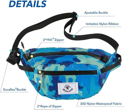 4Monster Hiking Waist Packs Portable,Water Resistant Fanny Bag with Adjustable Strap,Lightweight Crossbody Chest Bag Slim Bag