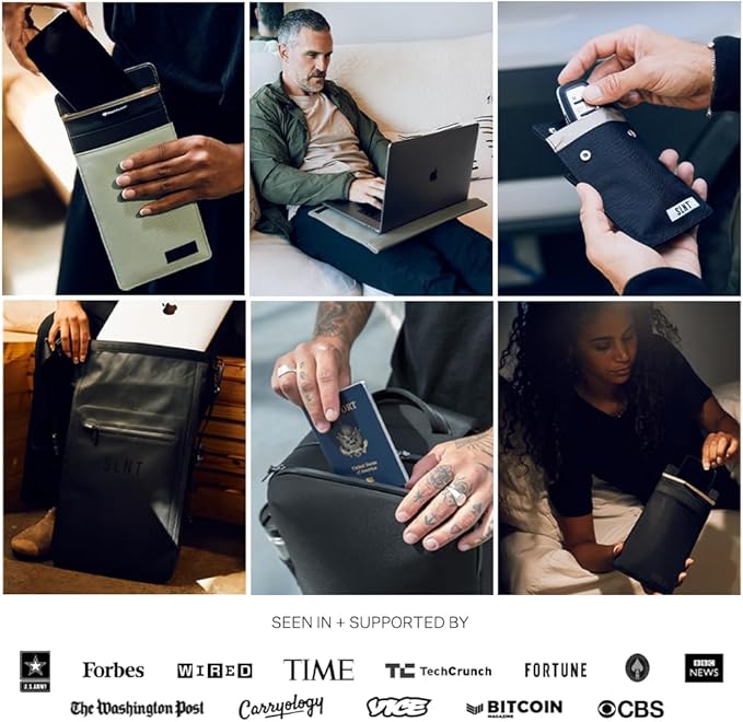 Silent Pocket SLNT Waterproof Faraday Dry Bag Military-Grade Nylon 2.5 Liter Faraday Bag - RFID Signal Blocking Dry Bag/Waterproof Backpack Protects Electronics from Water, Spying, Hacking
