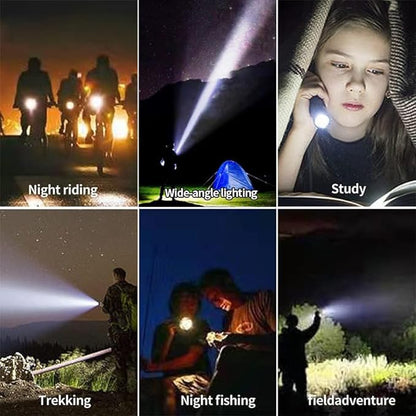 Two-in-one Flashlight with White Light and Blue Light，Blue Flashlight Rechargeable，Outdoors Zoom Blood Light for Observation Flashlight ，2 Modes.