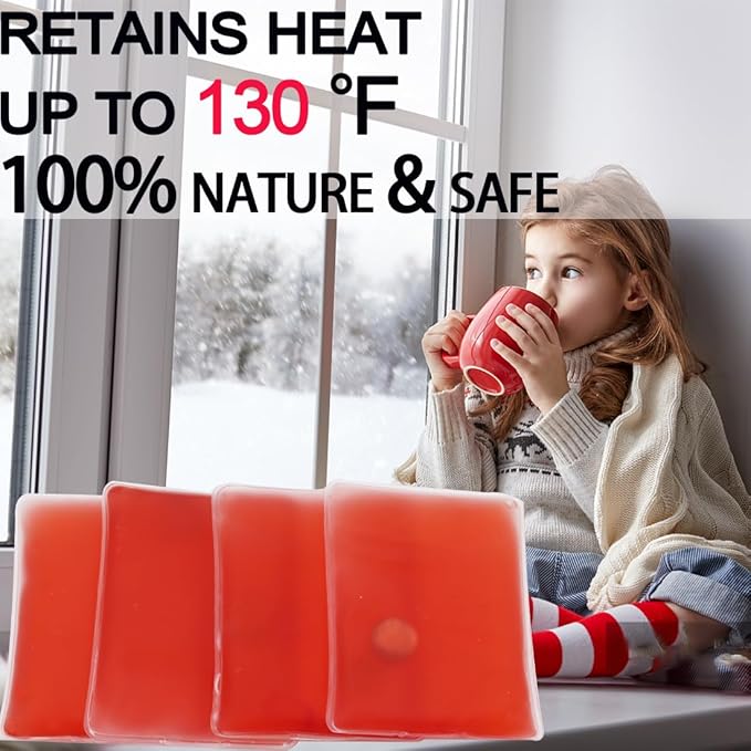 4 Pcs Reusable Snap Heat Pack,Hand Warmers Click,Pouch Gel Hand Warmers Cute Long Lasting Warmth for Camping, Outdoor,Hand Warmers Boil Click Heat Pocket Hand Warmer.