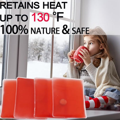 4 Pcs Reusable Snap Heat Pack,Hand Warmers Click,Pouch Gel Hand Warmers Cute Long Lasting Warmth for Camping, Outdoor,Hand Warmers Boil Click Heat Pocket Hand Warmer.