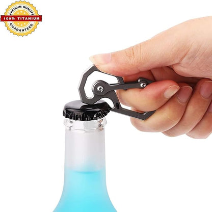 Titanium Keychain, Multifunctional Carabiner Clip Key chain Heavy Duty Car Key Organizer with Bottle Opener