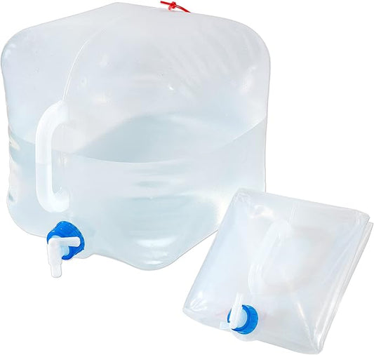 CINPIUK 5 Gallon Collapsible Water Container with Spigot, Camping Water Jug, Outdoor Water Storage Cube Portable Water for Hiking, Fishing, Emergency