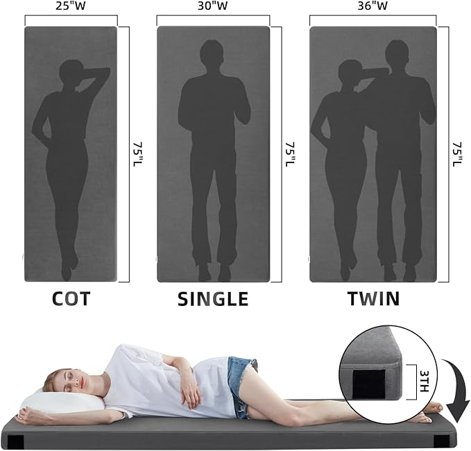 Sleeping Pad for Adults, Comfortable Thick Floor Sleeping Mats for Car Truck Tent with Removable Travel Bag
