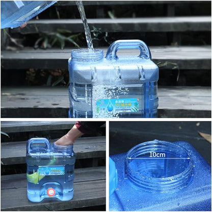 BESPORTBLE Water Container with Tap, 10L Portable Plastic Water Bucket Driving Water Tank Water Bottle Carrier for Outdoor Camping Travel Bucket Home Emergency Drinking Storage Kettle