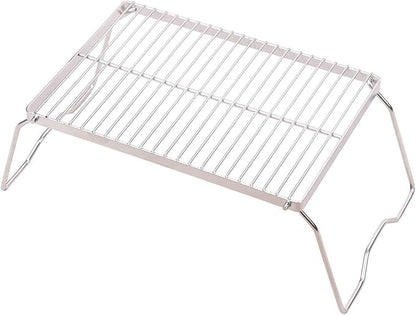 Campfire Grill 304 Stainless Steel Grate, Folding Camping Grill Heavy Duty with Carrying Bag, Large