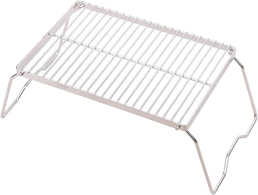 Campfire Grill 304 Stainless Steel Grate, Folding Camping Grill Heavy Duty with Carrying Bag, Large