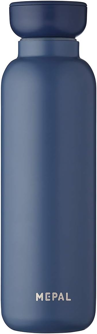 MEPAL, Medium Insulated Water Bottle with Lid, for Coffee, Tea, Juice and Soda, BPA Free, Nordic Denim, Holds 17 oz, 1 Count