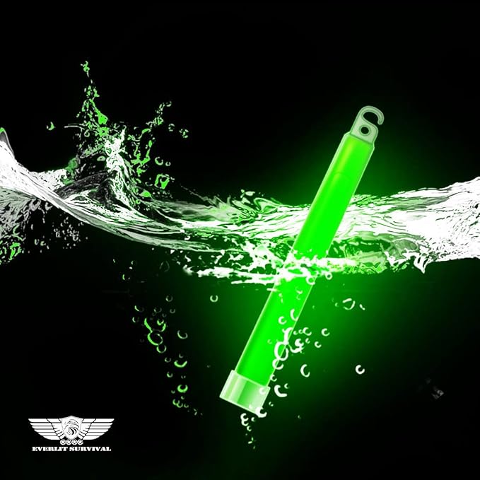 EVERLIT Survival Brand 12 Pack Glow Sticks, 6 Inches Emergency Light Sticks for First Aid Kit, Camping, Hiking, Outdoor, Disasters, Emergencies up to 12 Hours Duration