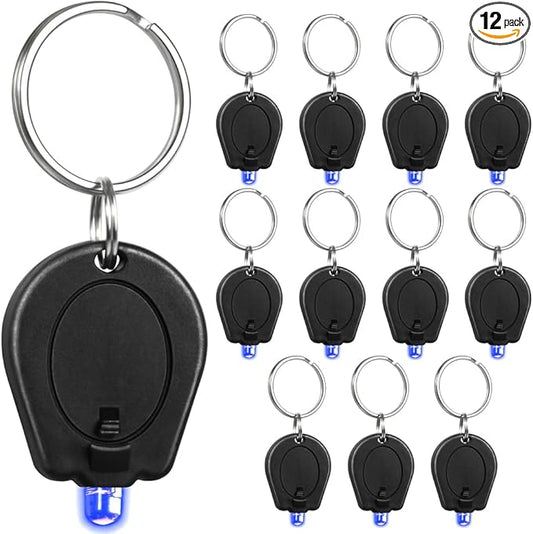 12 Pack Ultra Bright Blue Light Keychain Flashlight, Mini Blue LED Keychain Flashlight, Blue Keychain Flashlight for Night Observation