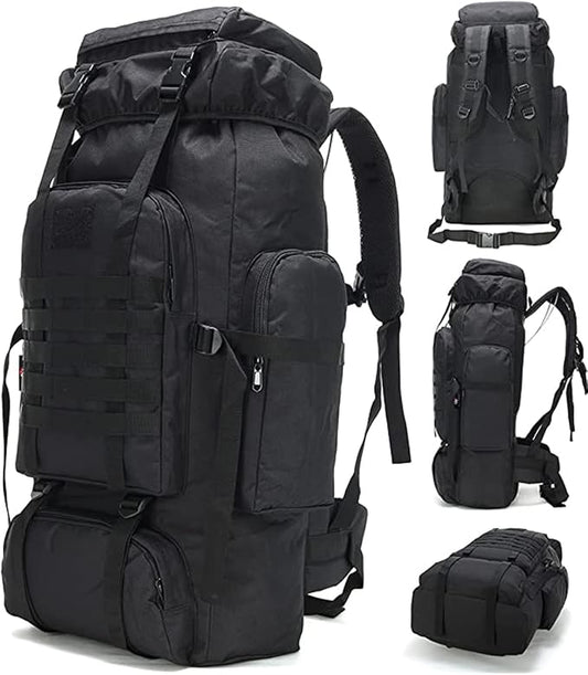 70L Camping Hiking Military Tactical Backpack Outdoor Water-Repellent Adjustable Sport Bags
