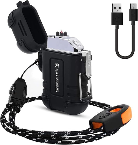 Extremus Blaze 360 USB Rechargeable Electric Arc Plasma Lighters - Waterproof & Windproof for Camping, Hiking, Outdoor Adventures