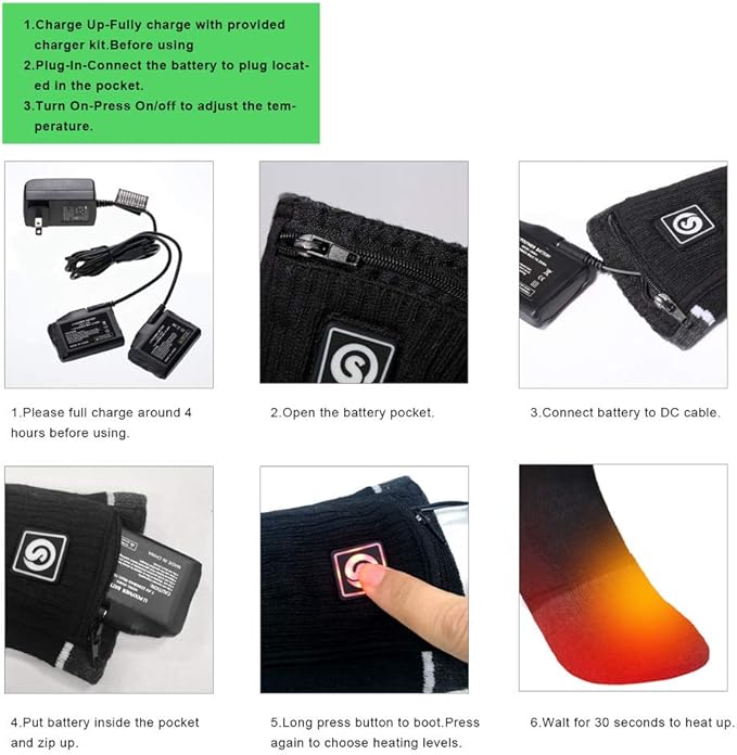 Heated Socks for Women Men,Foot Warmers Electric Rechargable Battery Heating Socks,Winter Cold Feet Hunting Ski Camping Hiking Riding Motorcycle Snowboating Thermal Warm Socks