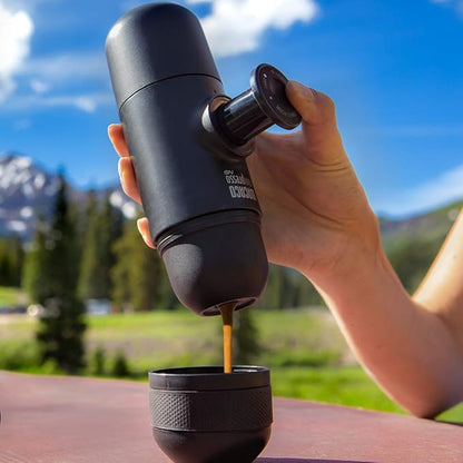 WACACO Minipresso NS, Portable Espresso Machine, Compatible Original NS Capsules, Travel Coffee Maker, Manually Operated from Piston Action