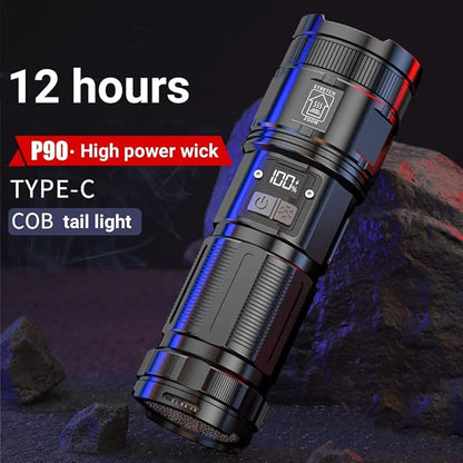 Rechargeable Tactical Flashlights, 120000 Lumens Super Bright Led Flashlights with COB Work Light, High Powered, Powerful Handheld Flashlights for Emergencies Camping Hiking Holiday Gifts