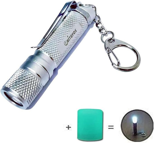 Mini Keychain Flashlight AAA Small Bright 150 Lumens 3 Modes,Waterproof Multipurpose Caplight Camplight Tablelight Necklace Light for EDC,Reading,Walk, Emergency,Parents Kids Gift(Purple for Love)