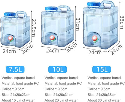 Water Storage Containers, Camping Water Container, Portable Water Tank with Faucet Camping Bucket with Tap Water Jug with Spigot BPA Free Emergency Water Storage for Outdoor Camping Hiking