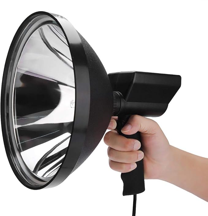 100W LED HID Handheld Spot Lights Xenon Hunting Flash Lights Torch Hunting Spot Light Work Spotlight Camping Fishing Boat Searchlight Outdoor Lighting