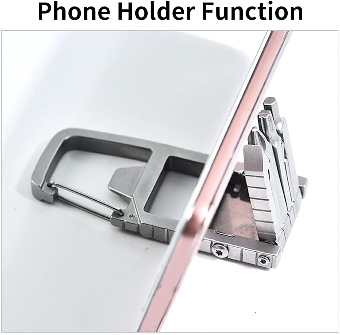 12 in 1 Multitool Slot Hex Star Screwdriver Bit Box Bottle Opener Card Remover Stainless Steel Folding Multi Tool, Portable Keychain Attachment, Home and Outdoor Use