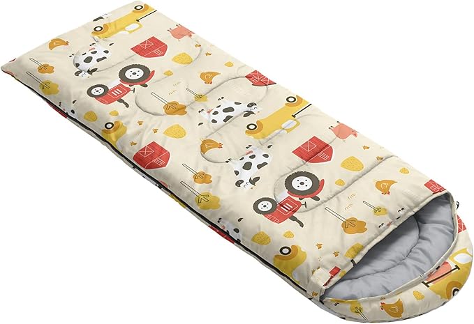 Kids Sleeping Bag for Boys Girls,Cute Puppy Print-Lightweight Warm Portable Outdoor Indoor-Waterproof Cold Weather Resistant Sleeping Bag for Camping Hiking