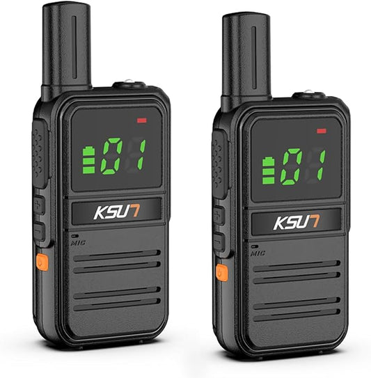 2 Pack Long Distance Walkie Talkies Portable FRS Two-Way Radios, 4000mAh Rechargeable Battery, 16 Channel for Cruise Camping Hiking KSUN M3Plus