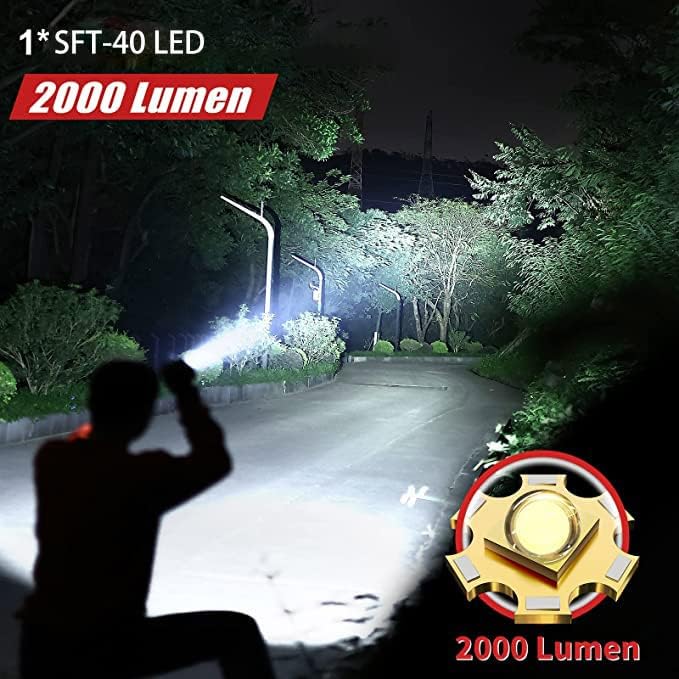 Wurkkos Tactical Flashlight, 2000 Lumen Super Bright Flashlight, Rechargeable Flashlight 345m Long Range, Dual Switch, IPX8 Waterproof EDC Flashlight for Emergencies, Camping, Hiking