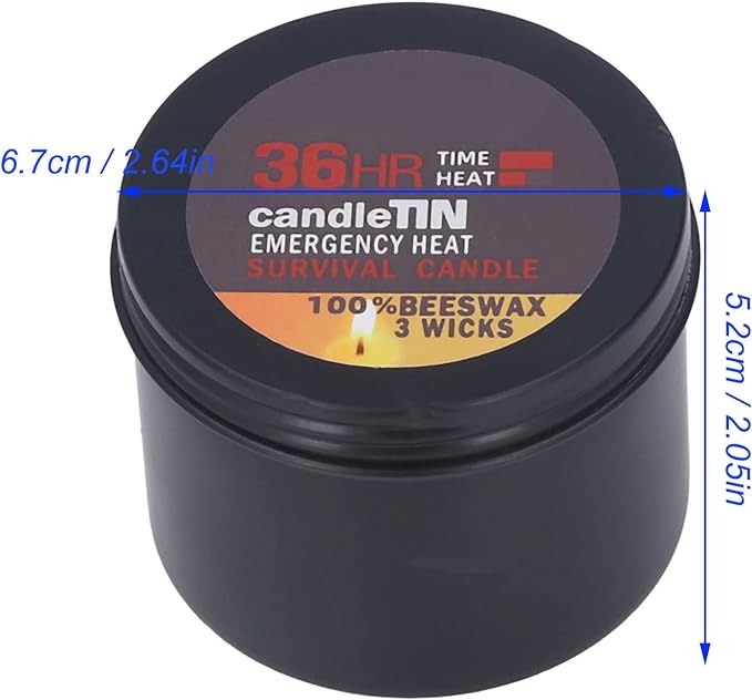 3 Wick 36 Hour Emergency Candle, Long Lasting Survival Candle with Aroma Slow Burn Beeswax Wax Camping Candle Scented Candle for Emergency, Camping, Hiking, Essential