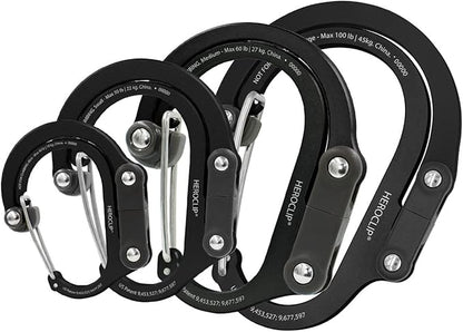 GEAR AID HEROCLIP 360° Swivel Carabiner Gear Clip and Hook (Medium) for Camping, Backpack, Suitcases and Garage Organization