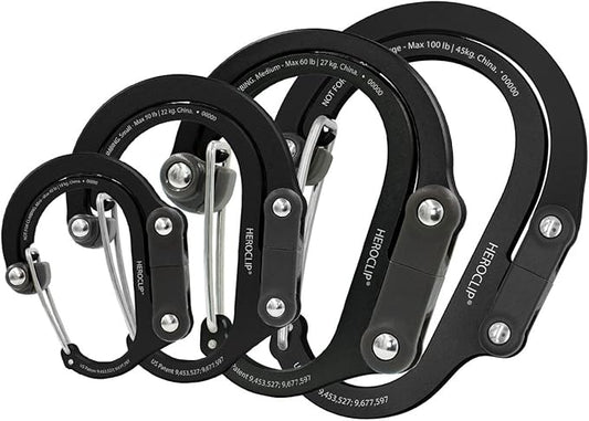 GEAR AID HEROCLIP 360° Swivel Carabiner Gear Clip and Hook (Medium) for Camping, Backpack, Suitcases and Garage Organization