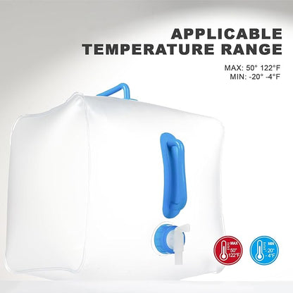 Collapsible Water Container with Spigot,Camping Water Container,BPA Free Portable Water Container for Camping Hiking RV Emergency Survival (3 Pack) 5.3 Gallon