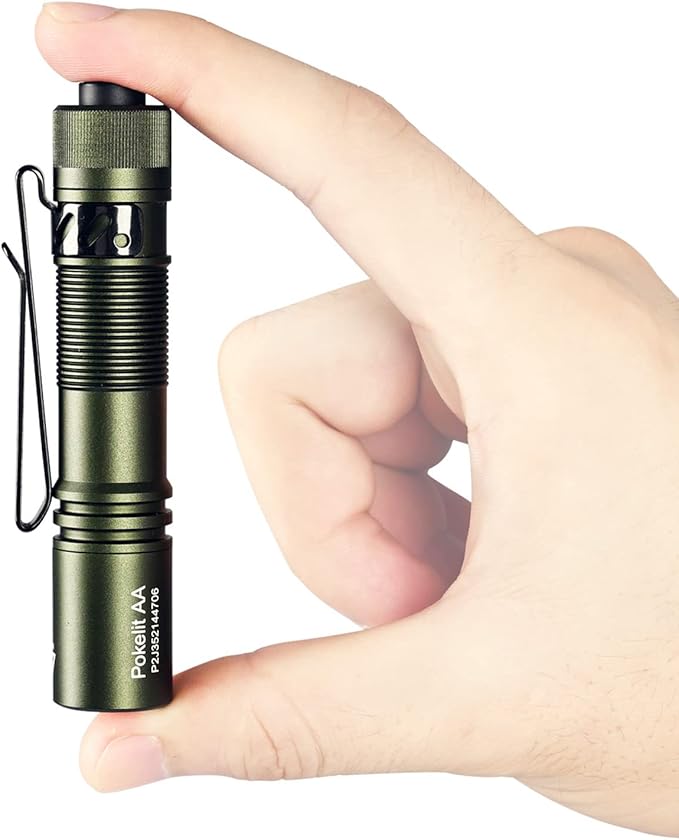 ACEBEAM Pokelit AA Rechargeable Mini Flashlight with Clip, 550 High Lumens Pocket EDC, Super Bright Small Flashlight, 90+ High CRI Led for Camping,Hiking,Everyday Use(Dark Green)
