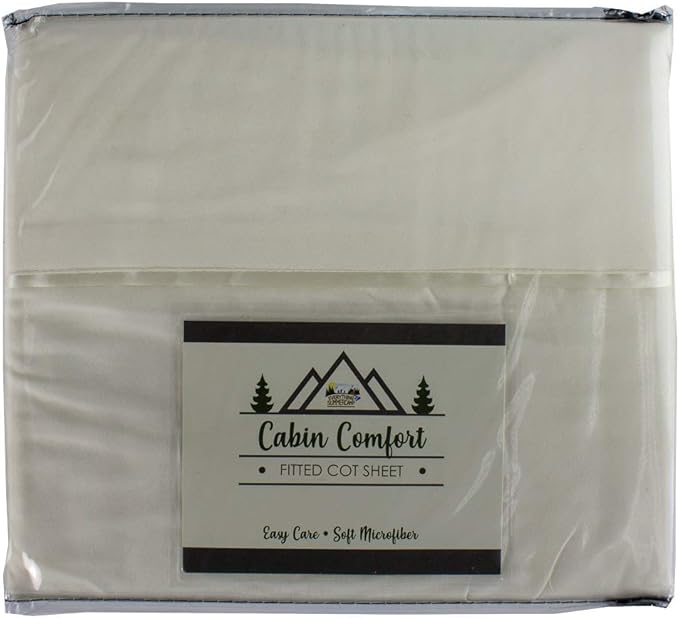 Everything Summer Camp Cabin Comfort - Cot Sheet for Camping and RV Cots - Fits All Cot Size Beds Comfortably -72 x 28 Inches - Super Soft (1 Piece Cot (Fitted), Cream)