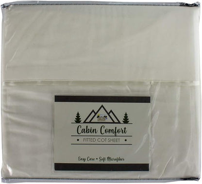 Everything Summer Camp Cabin Comfort - Cot Sheet for Camping and RV Cots - Fits All Cot Size Beds Comfortably -72 x 28 Inches - Super Soft (1 Piece Cot (Fitted), Cream)
