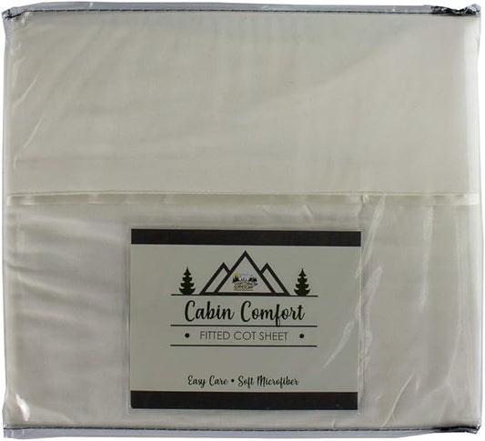 Everything Summer Camp Cabin Comfort - Cot Sheet for Camping and RV Cots - Fits All Cot Size Beds Comfortably -72 x 28 Inches - Super Soft (1 Piece Cot (Fitted), Cream)