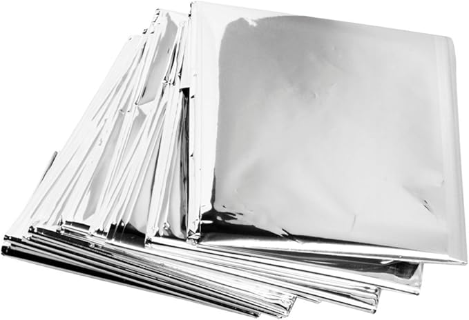 Emergency Thermal Blankets, 10 Pack, Waterproof, Heat-Reflective, Compact & Durable Weather Emergency Protection