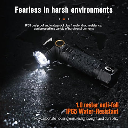 NICRON L71 Tactical Flshlights High Lumens, Type-C Rechargeable Magnetic Flashlight 90 Degree Working Light, IP65 Waterproof 1800 Lunmens LED Flashlights for Camping Outdoor Emergency, 8 Models