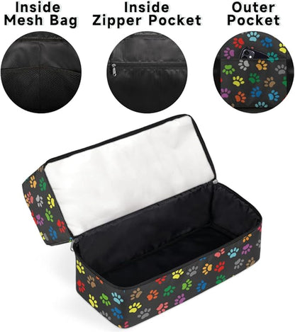 Sports Gym Bag Colorful Dog Paw Print Travel Duffel Bag Waterproof Lightweight Swim Bag Travel Tote Luggage Weekender Overnight Handbag Workout Bag with Shoes Compartment for Women Men