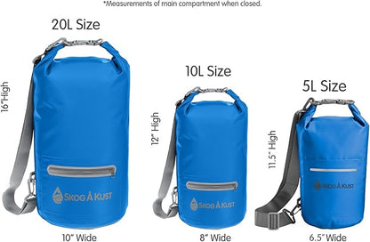 Skog Å Kust DrySak - Roll Top Waterproof Bag for Travel & Outdoors - 5, 10 & 20 Liter sizes