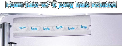 PartyPong 8-Foot Folding Pong Table w/LED Lights, Erasable Markers & Pong Balls - Black Erasable Surface