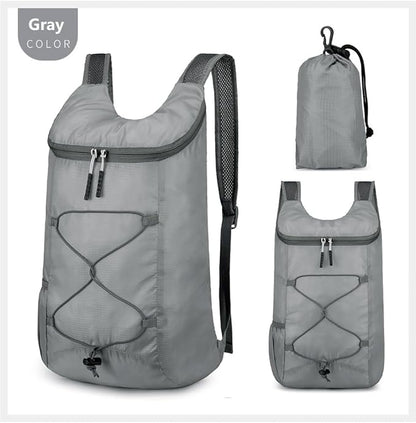 16L Hiking-Daypack Lightweight-Foldable Travel-Backpack Water-Resistant Camping Outdoor Packable Easy Carry-on Bag (Gray)