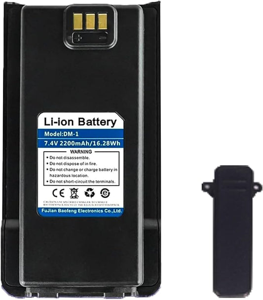 BAOFENG DM-1701 Radio Battery Replacement Original DM-1 Li-ion Battery DC7.4V with Belt Clip DMR DM1701 Two Way Radio Accessories